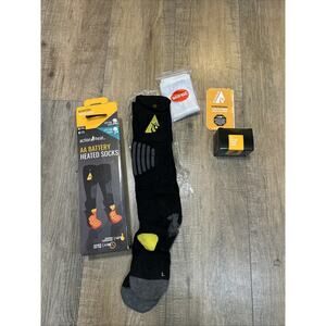 ACTIONHEAT Unisex Small/Medium Black Cotton AA Heated Sock